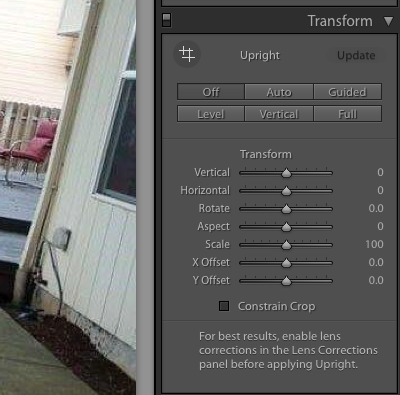 how to fix tilted photos in adobe lightroom