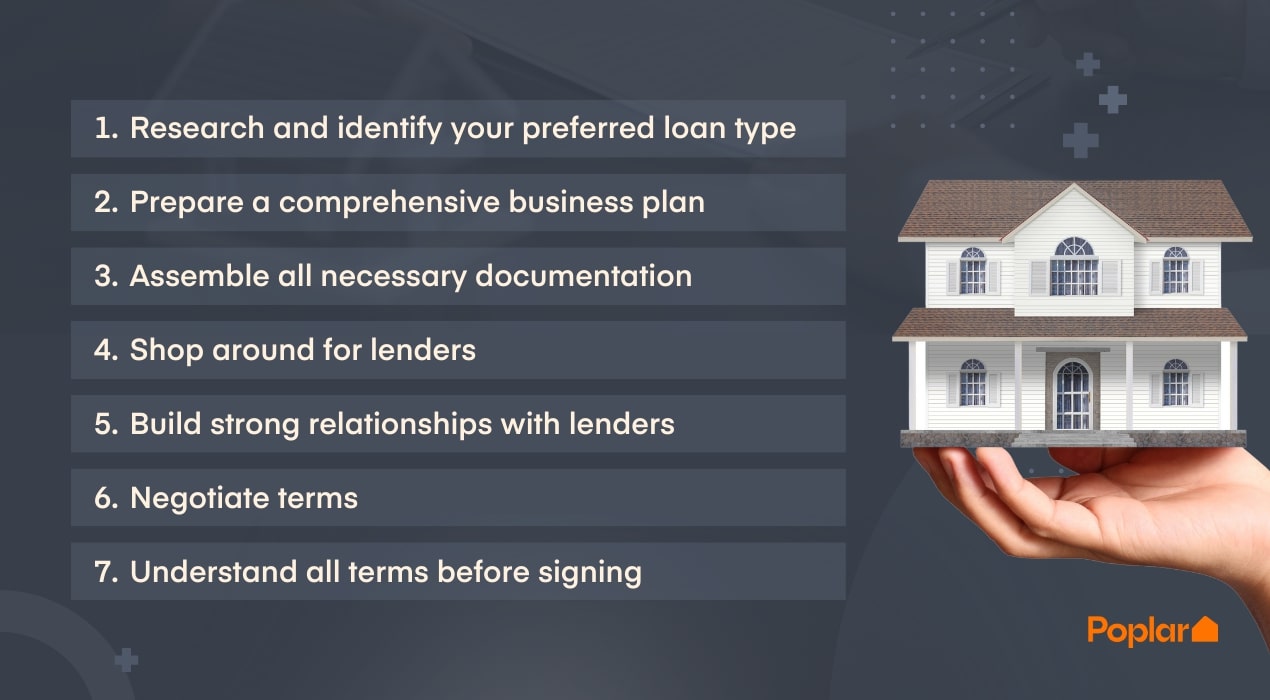 List of the steps on how to secure a fix and flip loan